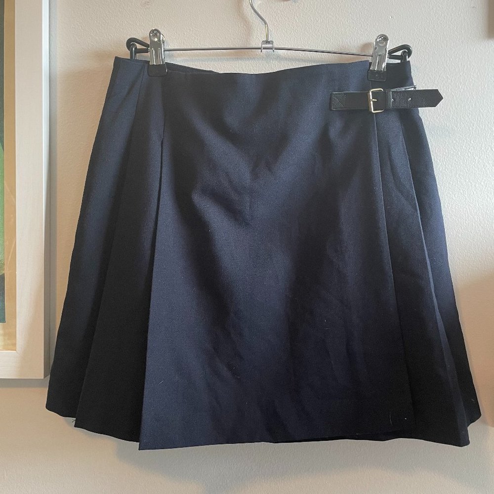 Uniqlo Navy Belted Wrap Skirt